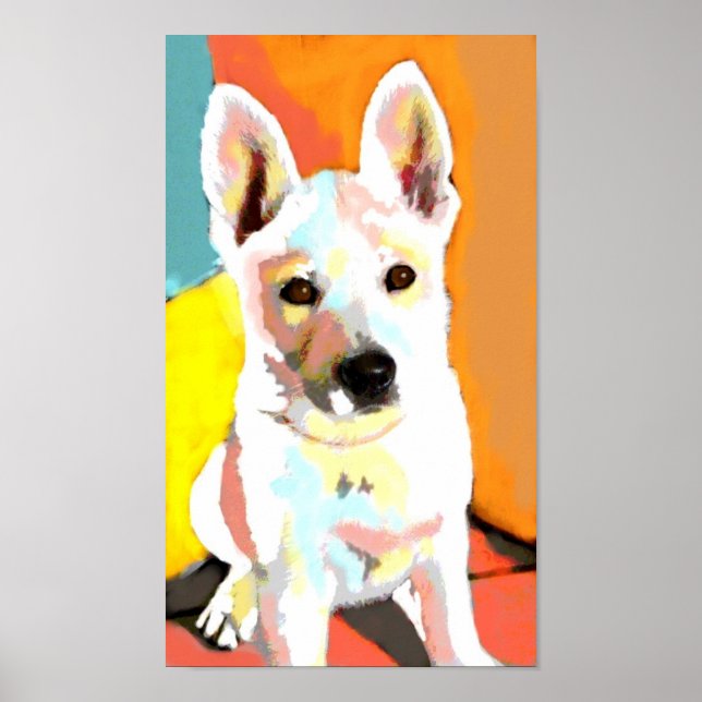 White German Shepherd Puppy Print (Front)