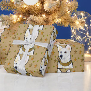 White German Shepherd Soldier Wrapping Paper
