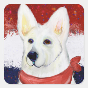  White German Shepherd      Square Sticker