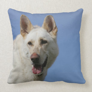 White German Shepherd Throw Pillow