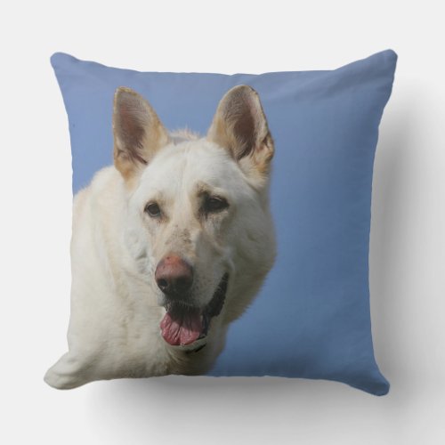 White German Shepherd Throw Pillow