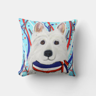 White German Shepherd Throw Pillow
