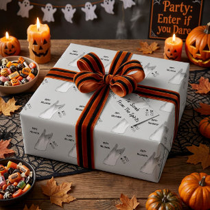 White Ghost Boo Wrapping Paper