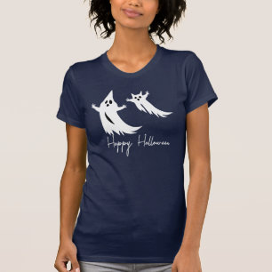 White Ghost Halloween Tee, Spooky Slogan & Graphic T-Shirt