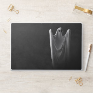 White ghost haunting with a dark background HP laptop skin