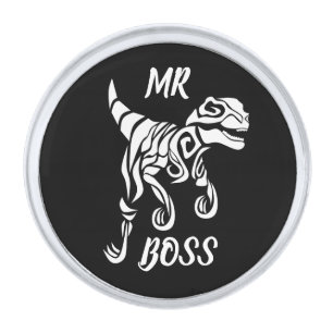 White Ghost Raptor  Silver Finish Lapel Pin