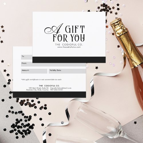 White Gift Certificate