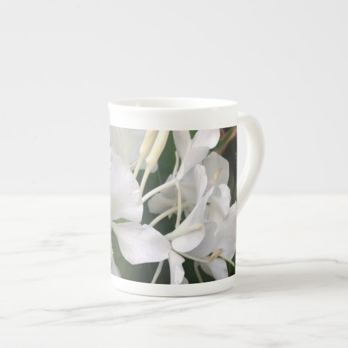 White Ginger Lily Bone China Mug