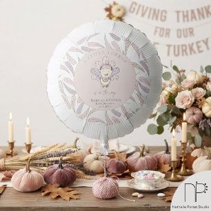 White Gingham Little Turkey Baby Shower Balloon