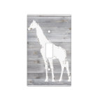 White Giraffe on Gray Wood Single Toggle