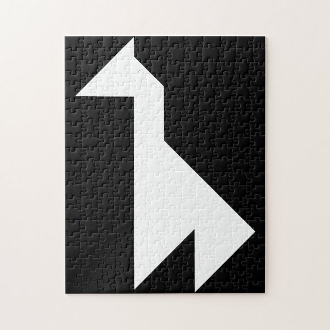 White giraffe Tangram Jigsaw Puzzle (Vertical)