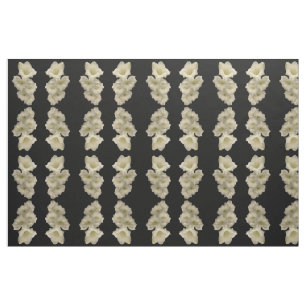 White Gladiola Abstract Pattern Fabric