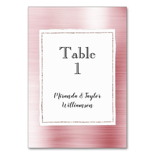 White Glam Blush Pink  Table Number