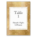White Glam Gold Sparkle Table Number