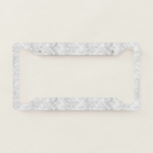 White Glam License Plate Frame