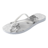 White Glitter and Gray  | Wedding Flip Flops (Angled)