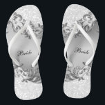 White Glitter and Gray  | Wedding Flip Flops<br><div class="desc">Bridal Party Flip Flop Shoes ready for you to personalize. ⭐This Product is 100% Customizable. Graphics and / or text can be added, deleted, moved, resized, changed around, rotated, etc... ⭐99% of my designs in my store are done in layers. This makes it easy for you to resize and move...</div>