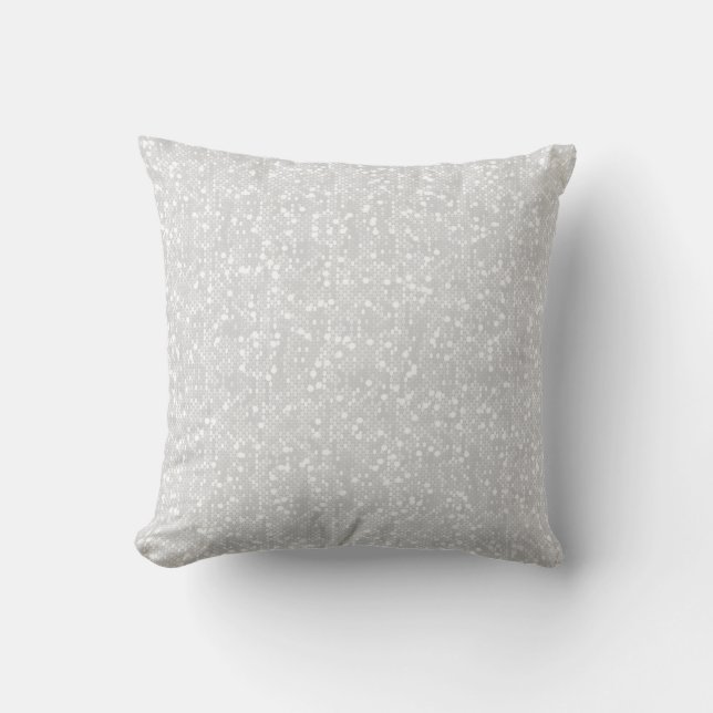 White Glitter Bling Throw Pillow (Front)