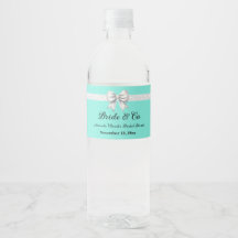 White Glitter Bow Paris Blue Bridal Shower