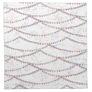 White Glitter Christmas Lights Cloth Napkin