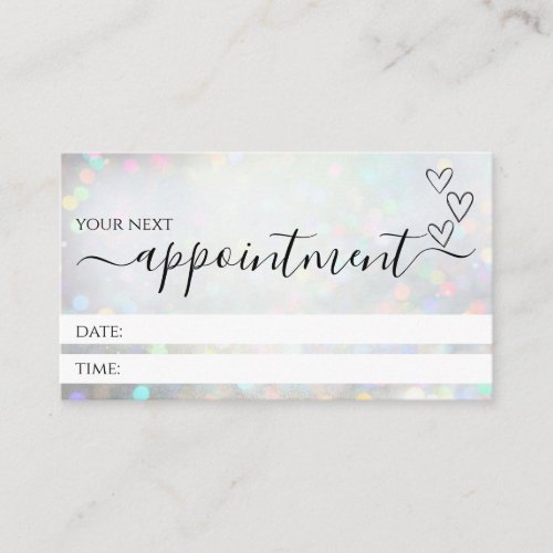 White Glitter Dust Professional Appointment Cards