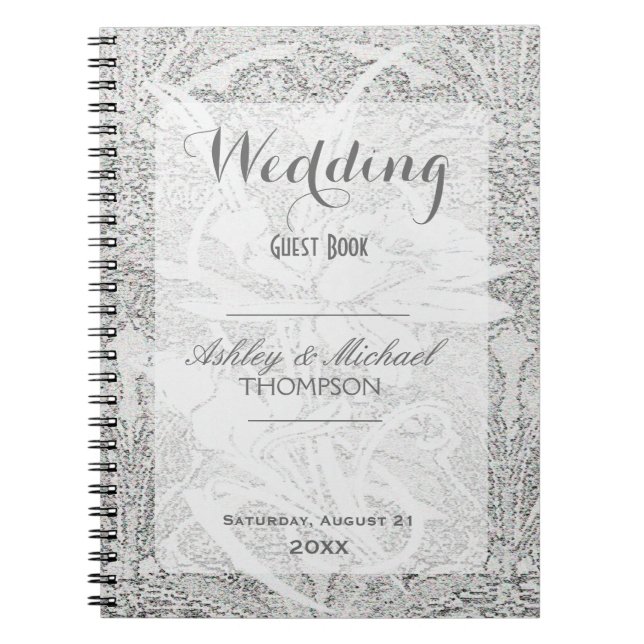 White Glitter Lace | Guest Book (Front)
