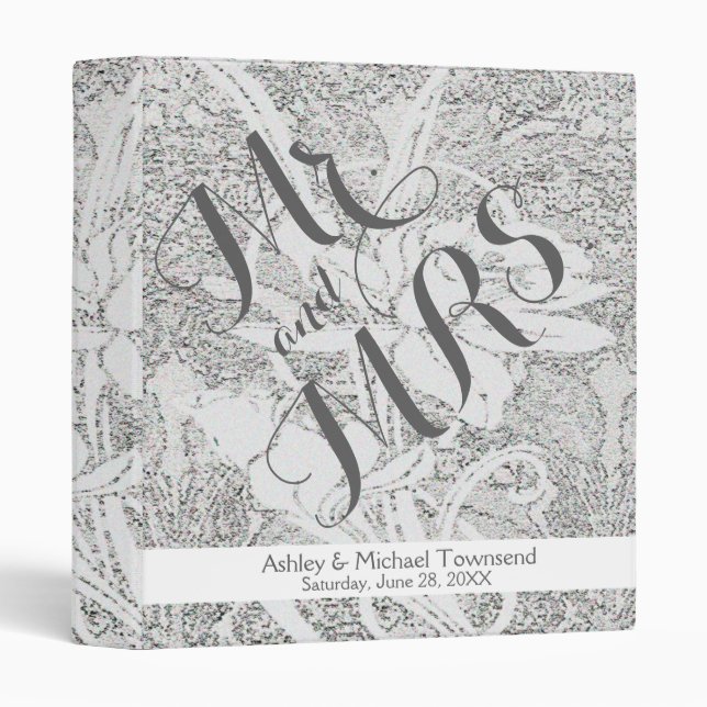 White Glitter Lace | Wedding Album Binder (Front/Spine)