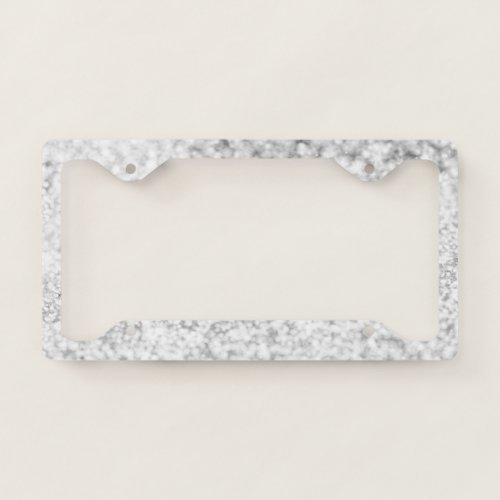 White Glitter License Plate Frame
