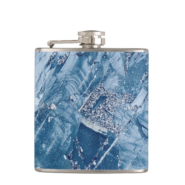 White Glitter & Marble  Flask (Front)
