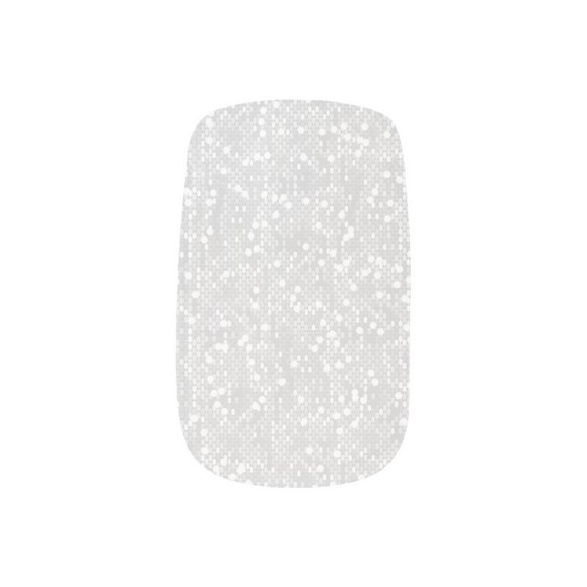 White Glitter Minx Nail Art (Left Thumb)