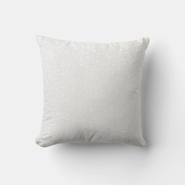 White Glitter Throw Pillow (Front)