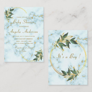 White God Marble Baby Shower Invitation Template