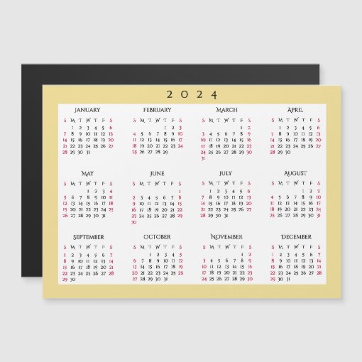 White Gold 2024 Yearly Full Year Calendar Magnet Zazzle   White Gold 2024 Yearly Full Year Calendar Magnet R14fd00ecb96f48a4aba8ae3b265baf63 B8ahw 510 