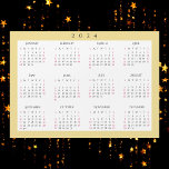 White Gold 2024 Yearly Full Year Calendar Magnet<br><div class="desc">Custom,  beautiful elegant script typography,  black and white and faux gold,  2024 full year,  home room office decor,  cool,  thin,  postcard size,  yearly calendar magnet,  for any magnetic surface at home or office. Makes a great custom gift for friends,  family,  peers,  co-workers,  for holidays,  christmas,  new years.</div>