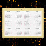 White Gold 2025 Yearly Full Year Calendar Magnet<br><div class="desc">Custom,  beautiful elegant script typography,  black and white and faux gold,  2025 full year,  home room office decor,  cool,  thin,  postcard size,  yearly calendar magnet,  for any magnetic surface at home or office. Makes a great custom gift for friends,  family,  peers,  co-workers,  for holidays,  christmas,  new years.</div>