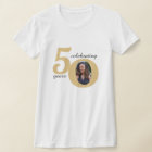 White & Gold 50 Photo Fifty Years 50th Birthday
