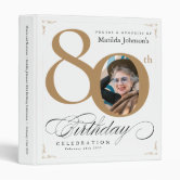 Personalised 80th Birthday Photo Album 3 Ring Binder