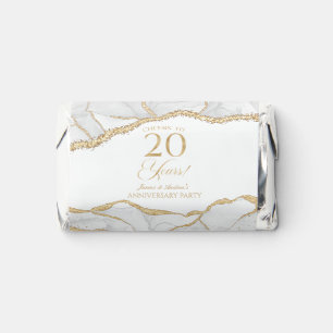 White Gold Agate 20th Wedding Anniversary Party Hershey's Miniatures