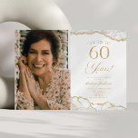 White Gold Agate Picture 60th Birthday Party Invitation<br><div class="desc">This is an Elegant White Gold Agate Custom Picture Photo 60th Birthday Party Invitation!</div>