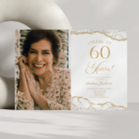 White Gold Agate Picture 60th Birthday Party