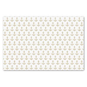 White & Gold Anchors Away | Tissue Paper