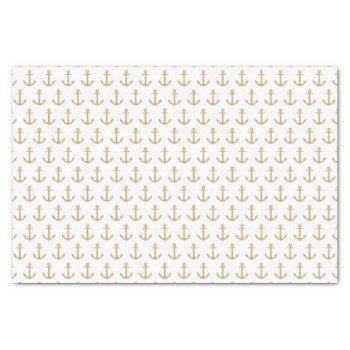 White & Gold Anchors Away | Tissue Paper by FINEandDANDY at Zazzle