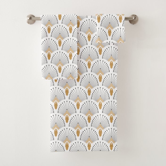 white and gold bath towels