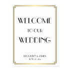 White Gold Art Deco Gatsby Wedding Reception Sign