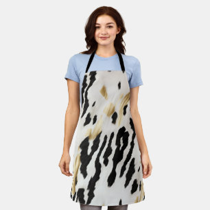 White Gold Black Southwest Cowhide Apron