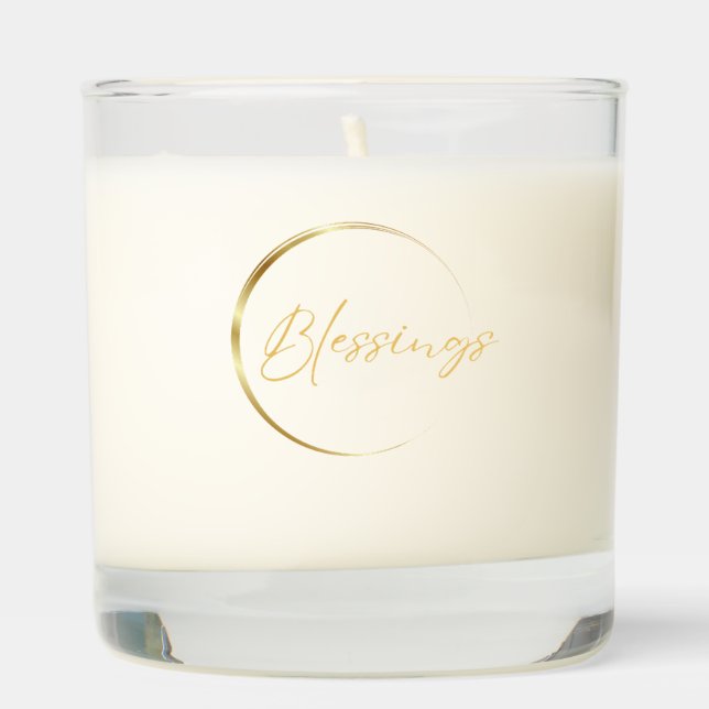 White & Gold Blessings Scented Candle (Right)