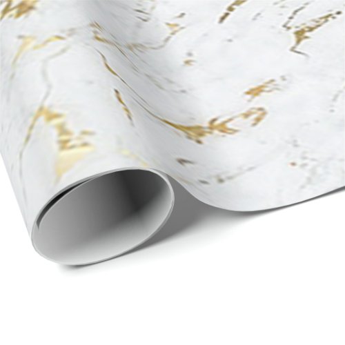 White Gold Carrara Marble Stone VIP Luxury Wrapping Paper