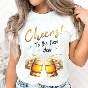 White & Gold Cheers to New Years Eve Party 2024 T-Shirt