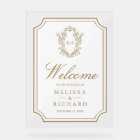 White Gold Chinoiserie Crest Wedding Welcome