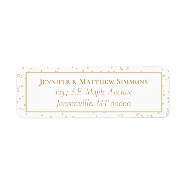 White & Gold Christmas Greetings Oval Label (Front)